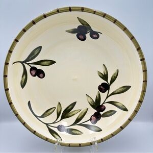 Williams Sonoma Pasta Bowl Liguria Pattern Olive Branches Glossy 2 Small Chips